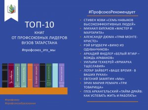 ТОП-10 книг от профсоюзных лидеров вузов Татарстана